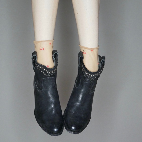 Frye Shoes - Frye Diana cut black leather studded western Boots Frye Shoes - Frye Diana cut black leather studded western Boots